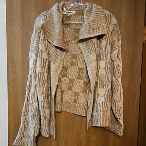 Women's Knit Cardigan - Beige and Cream